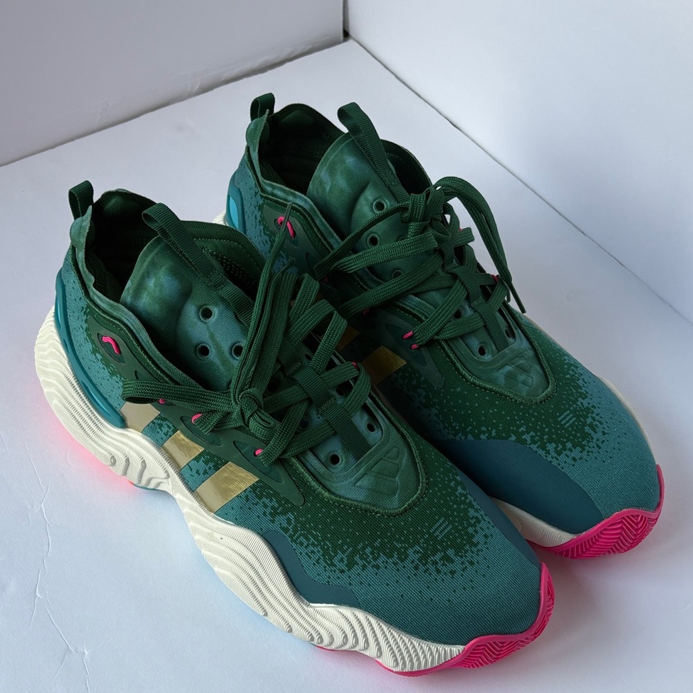 Adidas Women's Teal and Pink Sneakers